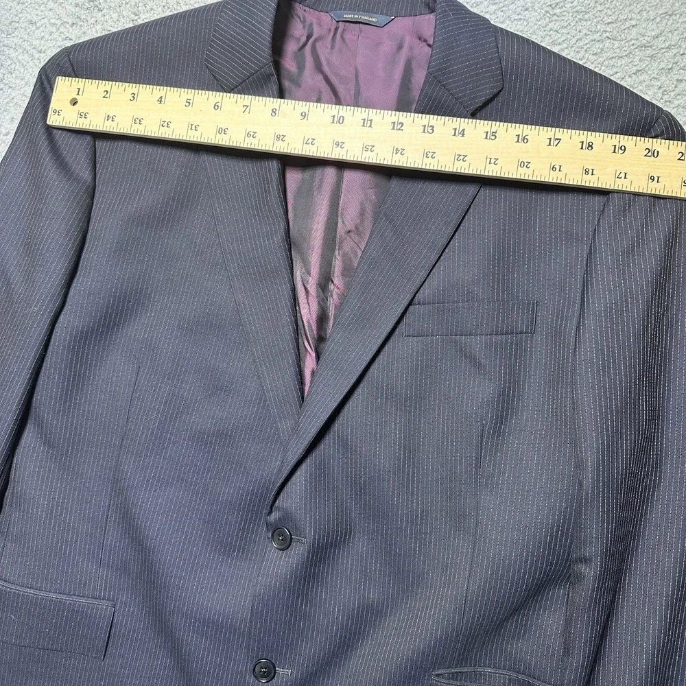 Brooks Brothers Blazer Jacket 46L Navy Blue Pinstripe 100% Wool Business‎ Suit
